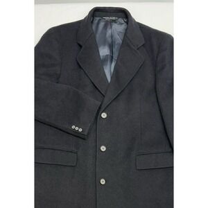 VTG 80s Christian St. John Charcoal Soft Flannel Wool/Cashmere Long Overcoat L